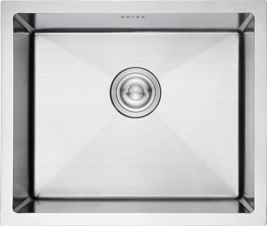 Spoelbakken voor onderbouw en aanrecht, onderbouwspoelbak 50-43cm, spoelbak van gesatineerd roestvrij staal, inbouwspoelbak met 1 bak, zwart, M85043B van Primagran