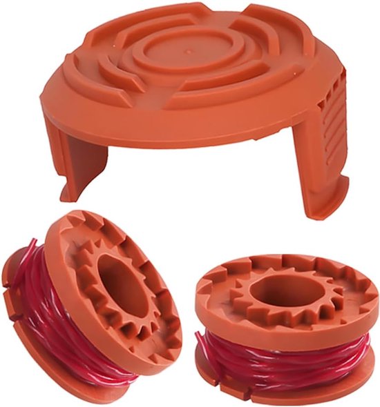 Spoelen + 1 spoeldoppen, Ø 1,65 mm, 3 m, compatibel met WORX 20 V Grass Trimmers WG180 /WG163/WG175, reservespoel