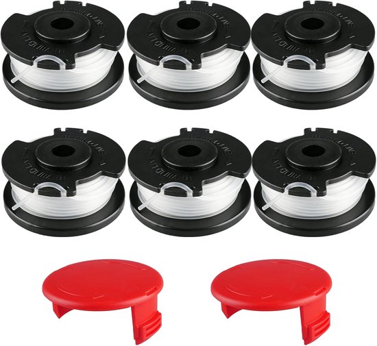 Spoelen, 5,2 m lang, 1,6 mm dik, voorgewikkelde trimmersnoer, spoelen met 2 beschermkappen, robuuste slijtvaste tuintrimmer-accessoires