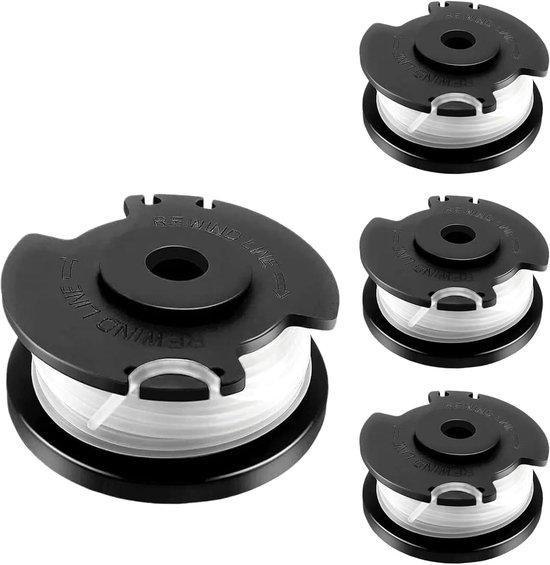 Spoelen nylon draad 1,65 mm x 4 m voor grastrimmer, compatibel met GE-CT 18/28 Li en TC. tuinaccessoires met deksel zwart