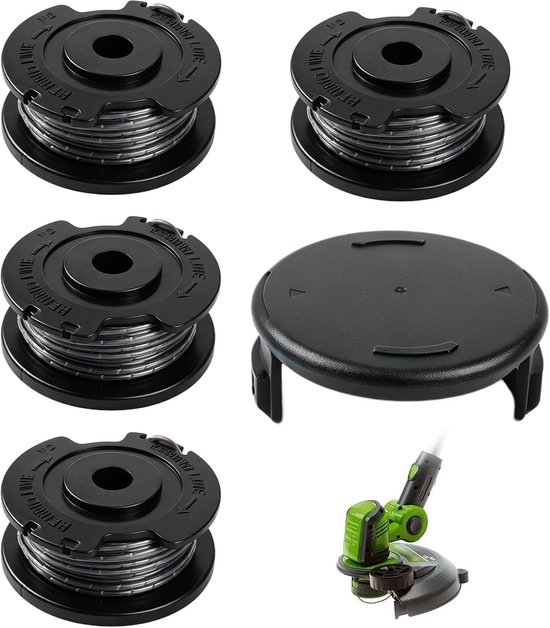 Spoelen van duurzaam nylon + 1 kap voor bosmaaier, reservedraadspoel compatibel met Bosch EasyGrassCut 23, 26, 18, 18-230, modellen ART 23 SL, 26 SL