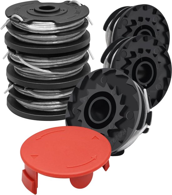 Spoelen voor Bosch ART 24 27 30 Grastrimmer, 6 Stuks | Trimmerspoel Met Spoeldeksel voor AdvancedGrassCut36, Lengte 6m, Diameter 1,6mm