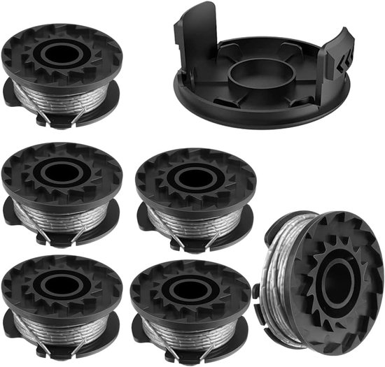 Spoelen voor Bosch EasyGrassCut 18 23 Art 23 26 grastrimmer spoelen draadtrimmer (BOSCH F016800569 / F16800385, 6 stuks)
