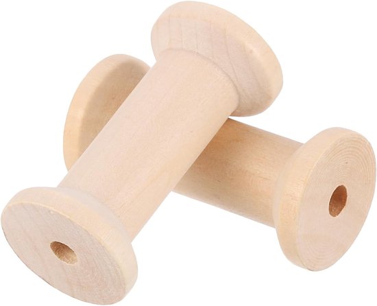 Spoelen voor creatieve activiteiten, 2,36 inch, lege spoelen van natuurlijk hout, voor draad, naaien, koord, band, ketting, verpakking, organisatie, houtkleur