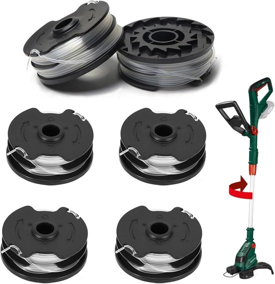 Spoelen voor draadspoel grastrimmer Parkside (Prt 550 A1/B2/C3 20-Li C3) vervangstukken grastrimmer, diameter 1,6 mm en lengte 8,3 m, geschikt voor grastrimmers, vervangingsspoelen voor
