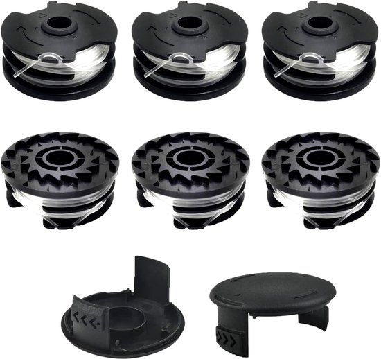 Spoelen voor LIDL Parkside, met 2 doppen, nylon draden vervangingsspoel voor LIDL Parkside trimmer grastrimmer PRTA 20-Li A1, B2, C3; PRT 550 A1, A3; PRT 300 A1 - 2x4m