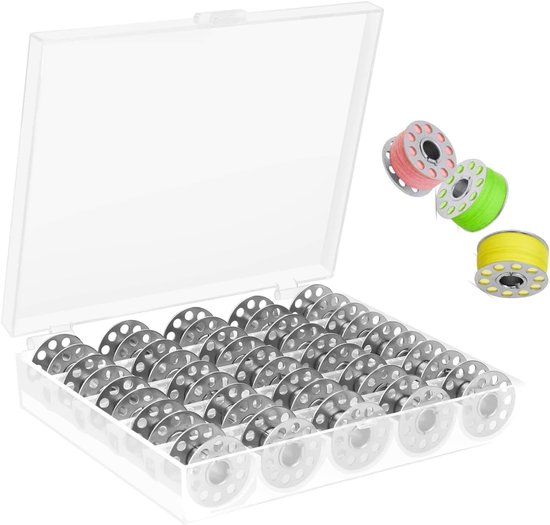 Spoelen voor naaimachine, 25 stuks, spoelen voor naaimachine, metalen spoelen, met spoeldoos, naaiaccessoires voor naaimachine, voor naaimachine, metalen onderdraadspoel
