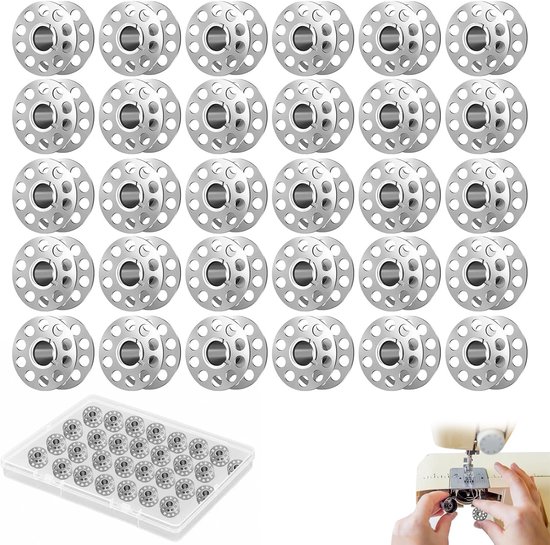 Spoelen voor naaimachine met opbergdoos, lege onderdraadspoeltjes voor de meeste huishoudelijke naaimachines, naaien, borduren, quilten en handwerk