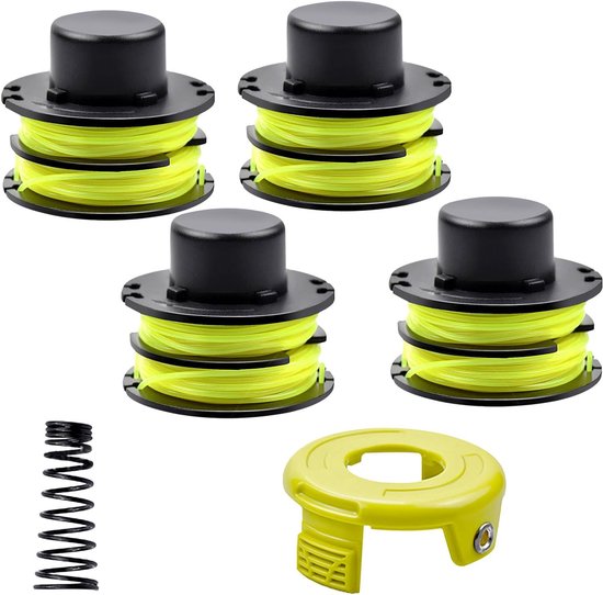Spoelen voor Ryobi RAC119 RAC118, compatibel met Ryobi RLT3025F / S, RLT3525S, trimmerspoel grastrimmer-spoel voor RAC119, RAC119 reservespoel voor grastrimmer (4 spoelen + 1 dop