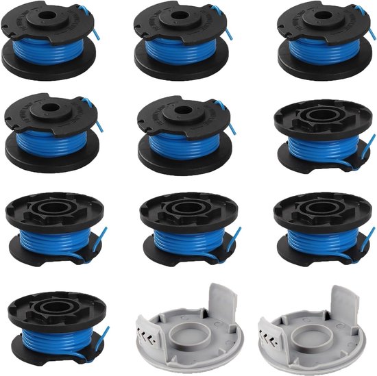 Spoelen voor Ryobi, vervangende spoel draadspoel trimmer voor Ryobi One+RAC124 AC14RL3A OLT1823 OLT1832 18V 24V 40V grastrimmer draadsnijder, 10 trimmerspoelen 2dop (3,4 m