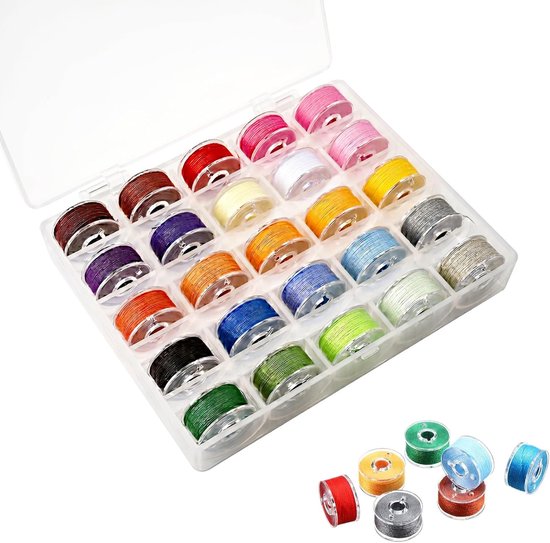 Spoelen, voorgeladen spoelen voor naaimachine, spoelen en spoelen voor naaimachine met transparant etui (verschillende kleuren), a, A