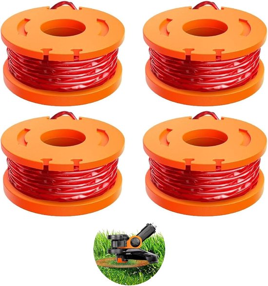 Spoelen, werkt met, alle grastrimmers met 20 V, spoel voor grastrimmer, trimmer, spoelmodel WA0010 WA0004 Ø 1,65 mm, 3 m lengte grastrimmerspoelen
