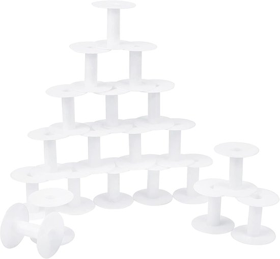 Spoelen witte plastic spoelen weven klossen ambachtelijke spoelen voor borduurgaren, koord, garen, lint, knutselen en naaien, 5,6 x 5,8 cm