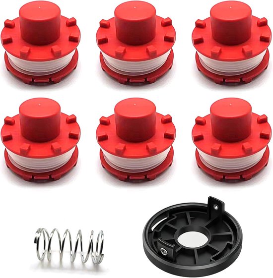 Spoelenset voor Einhell GE-CT 36/30 Li E SOLO AGILLO 36/255 BL AGILLO 18/200 (Vervanging: 3405096), 6 draadspoelen + 1 draadspoelkappen + 1 geveerd