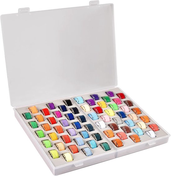 Spoelhouder - 66 stuks klossen draad opslag organizer compatibel met broer/voor zanger/voor Janome/voor babylock/voor Juki naaimachine en borduurwerk (alleen doos) - Xuerdon Spoelhouder met 66 sleuven, doorzichtige naaispoel organizer