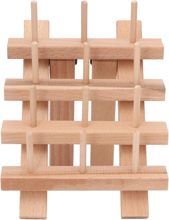 Spoelrek Hout voor Houder Beukenrek Vouwdraad Vouwdraadframe Beukenhout 12 Spoelen Grote Capaciteit Timmerhout Stikspoelen