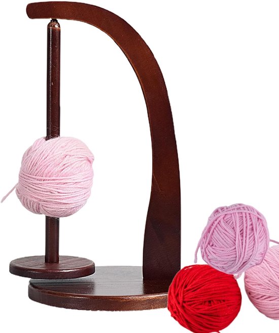 Spoelrek van hout, haakgarenhouder, houten garenhouder, pendelgarendispenser, garenhouder, garenhouder, garenrollen-organizer