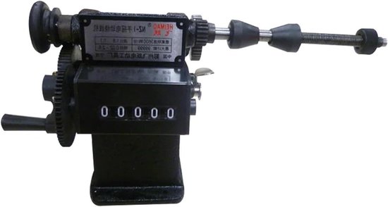 Spoelwinder - Wikkelmachine Teller - Precisie Wikkelen - Dubbele Spoeltelling - 150 mm Diameter - Zwart