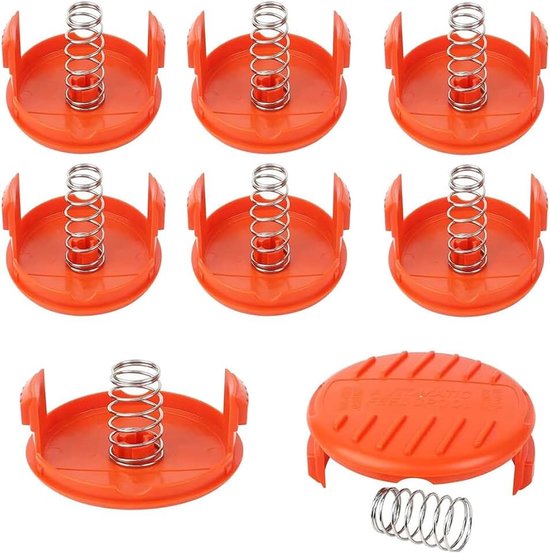Spool Cap Covers, 8 stuks vervangende spoeldop Covers Set Veren Gras Trimmer Line Spool Cover Trimmers String Parts Accessoires Compatibel met Black Decker AFS RC-100-P.