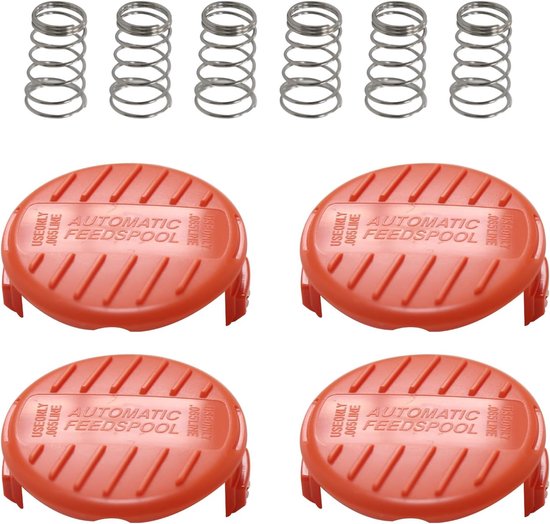 Spool Cover en Veer voor Brush Cutter - Vervangingsonderdelen voor Grasmaaier en Onkruidbestrijding (4 Spoelen + 2 Veren)