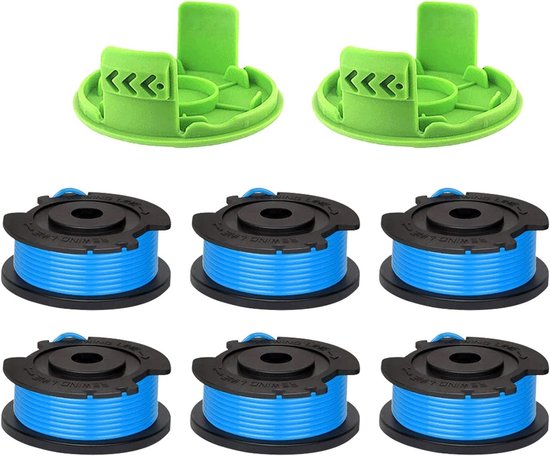 Spoollijnen voor 24V Grastrimmers - 4.9 m Lang, 1.65 mm Dikte, Geschikt voor Diverse Modellen (6 Spoelen + 2 Doppen)