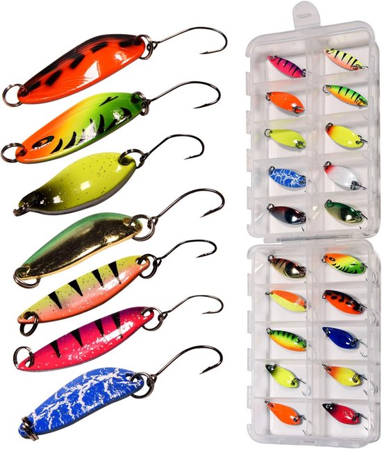 Spoons Forelset, knipperlichten, visaas, spinner forel, kunstaas, 20 stuks van Merkloos
