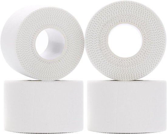 Sporttape wit, 3.8 cm x 10 m, sterke hechting, eenvoudig te scheuren, huidvriendelijk, ideaal voor voetbal, volleybal en andere sporten