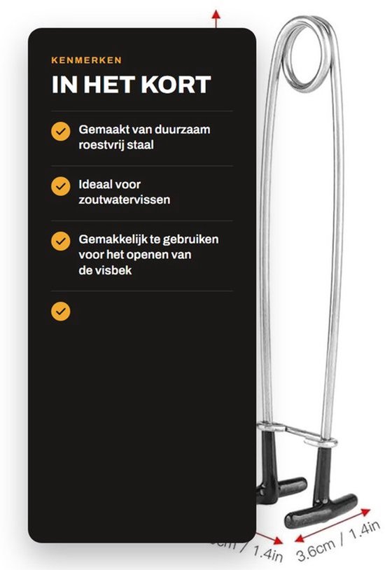Spreider Roestvrij Staal - Vissteekspreider - Muilbarrière - Hengelaccessoires - Zoutwatervissen - Draagbaar en Efficiënt - Haakuitdrager