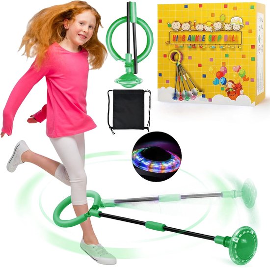 Springring met lichtjes voor kinderen 6-10 jaar (groen)