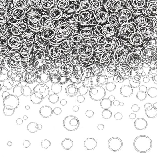 Springringen van roestvrij staal, 3/4/5/6/7/8/10 mm, voor het maken van sieraden, halskettingen, armbanden, oorbellen