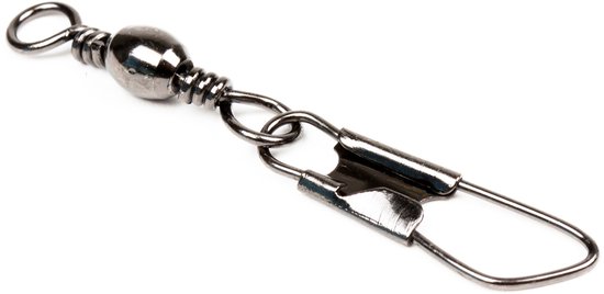 Spro Barrel Swivel+Safety-Snap - Maat 2 - Zwart
