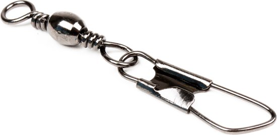 Spro Barrel Swivel+Safety-Snap - Maat 8 - Zwart van Merkloos