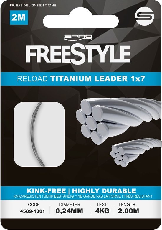 Spro Freestyle Reload Titanium Leader 2M 0,30 mm 8kg van Spro
