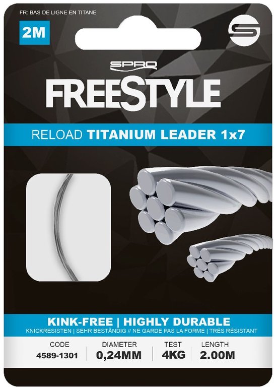 Spro Freestyle Reload Titanium Leader 2M 0,40 mm 11kg van Merkloos