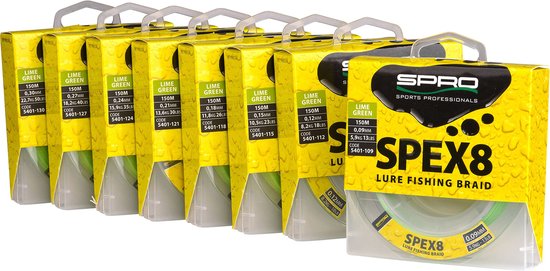 SPRO - Lijn gevlochten SPEX8 Braid Lime Green - 150m - SPRO van Spro