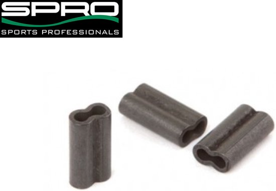 Spro Matt Black Double Brass Crimp - 0.8 x 1.7 x 8 mm van Spro