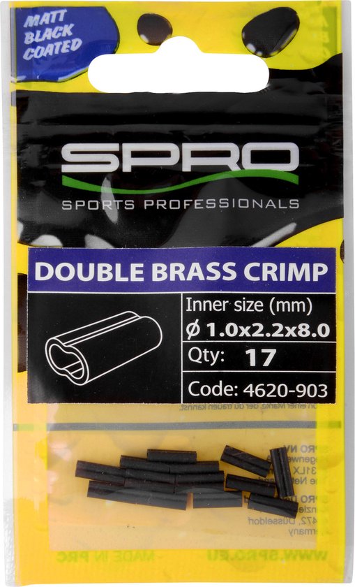 Spro Matt Black Double Brass Crimp - 1.2 x 2.6 x 8 mm van Spro
