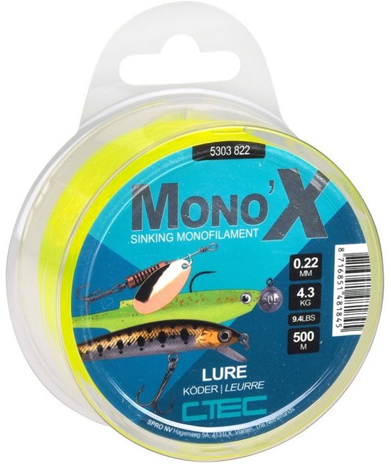 Spro Mono X Lure Sinking Monofilament 500m 0.24mm – Slijtvaste Zinkende Monofilament Roofvislijn
