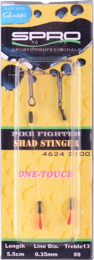 Spro Pike Fighter Fine Stinger 1x7 Stainless Wire 6.8kilo (2 pcs) - Maat : haak 6 Treble - 8cm van Spro