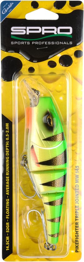 Spro Pikefighter Triple - 14.5 cm - UV redhead van Merkloos