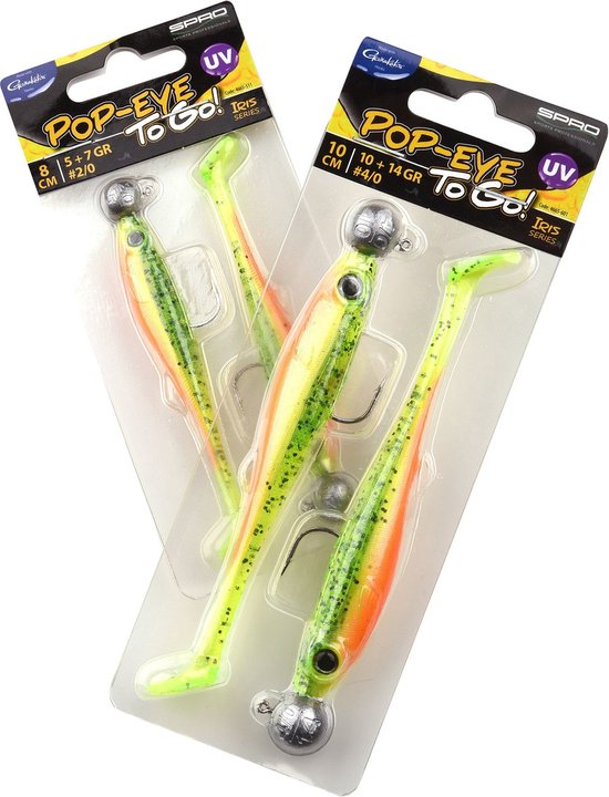 Spro Pop-Eye To Go 100 - UV Salt & Pepper - 10+14g - Softbait - Zilver van Spro