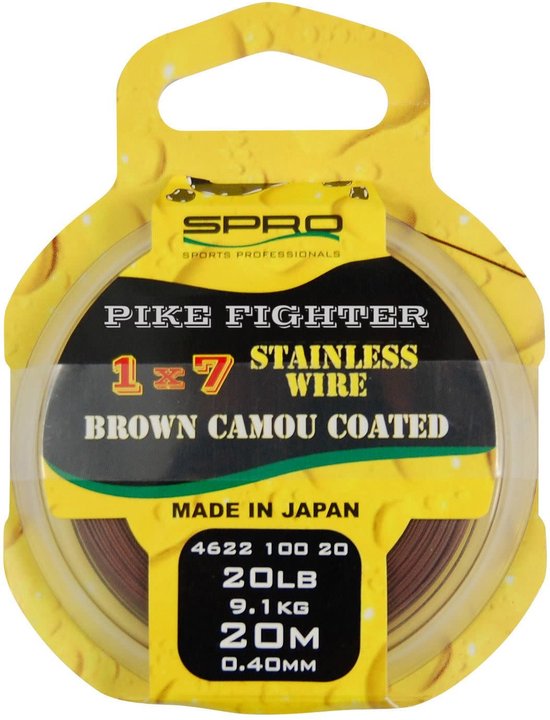 Spro Predator Brown Coated Wire 30lb 20m van Spro