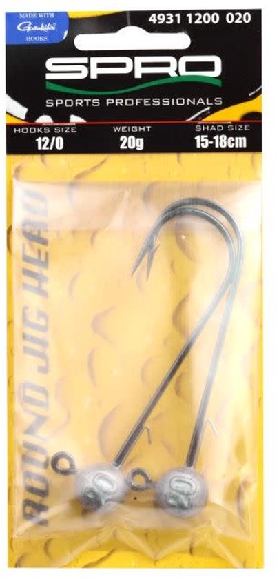 Spro Round Jig Head - Jig 90 HD Haak 10/0 - Maat : 5g van Spro