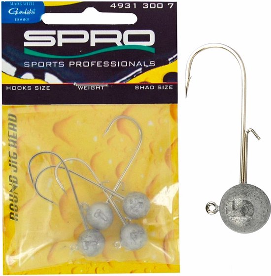 Spro Round Jighead - Hooksize 1/0 - Maat : 14g - 6-7cm - 14g van Merkloos
