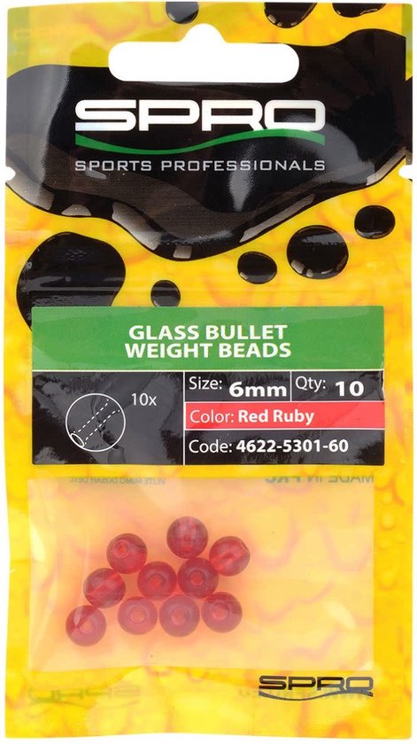Spro Round Smooth Glass Beads - 8 mm - red ruby van Spro