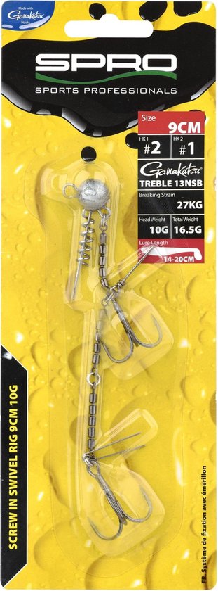 Spro Screw in Swivel Rig 9cm - Treble 13NSB (Lure Lenght 14-20cm) - Maat : 7g van Merkloos
