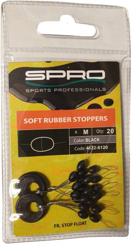 Spro Soft Rubber Stops (20 pcs) - Maat : Medium - 4x6mm van Spro