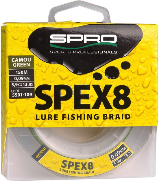 Spro Spex8 Braid Camou Green (150m) - Maat : 0.27mm (18.2kg)