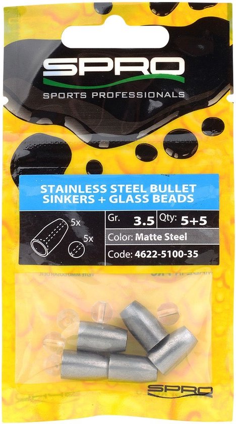 Spro Stainless Steel Bullet Sinker - Matt Steel - 1.8g - Lood - Grijs van Spro