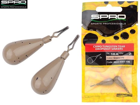 Spro Tungsten Tear Drop Weight - 14 gram - gravel pit van Spro